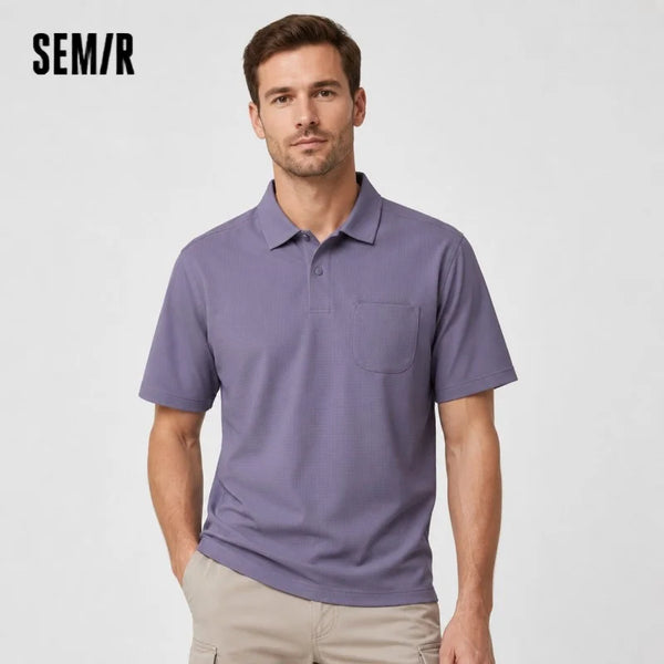 អាវប៉ូឡូបុរស Semir ឆ្នាំ២០២៦ ដៃអាវប៉ាក់រលុងបន្តិច មានអារម្មណ៍ត្រជាក់ ម៉ូដស្តេរ៉េអូបំបែក ធម្មតា ទន់