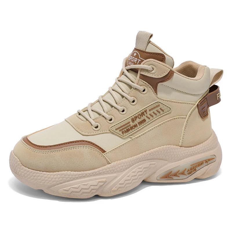 Men's high-top casual sports shoes four seasons new soft-sole non-slip outdoor running shoes fashion students versatile sneakers