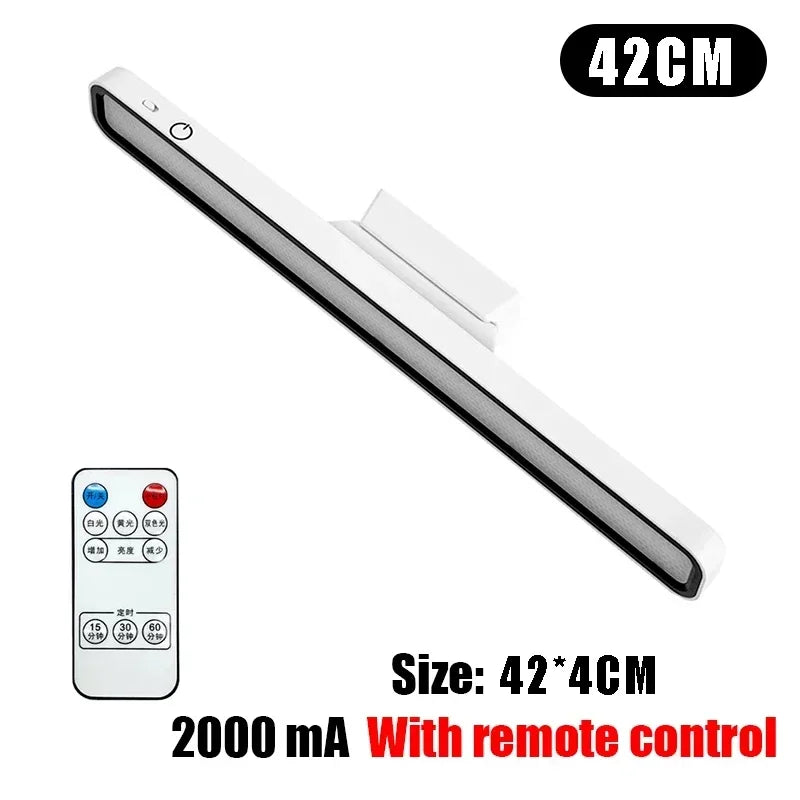 LED Desk Lamp USB Rechargeable Light Hanging Magnetic Table Lamps Remote Control Dimming Night Lights Reading Cabinet Wardrobe