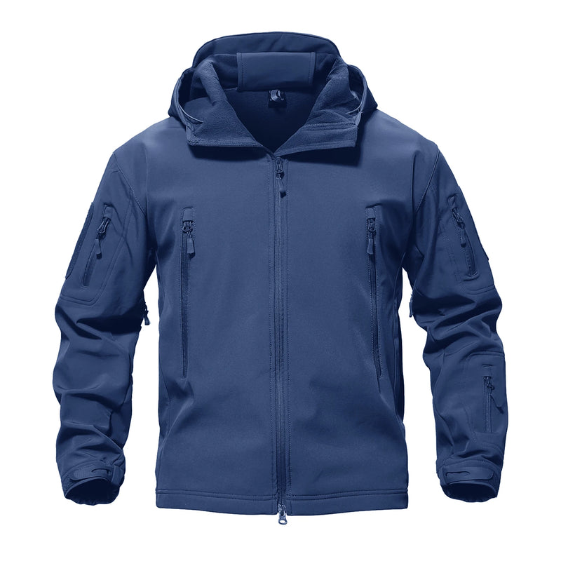 TACVASEN Solid Waterproof Fleece Lined Jacket Mens Jacket Softshell Outwear Coat Windbreaker Outdoor Warm Clothes with Pockets