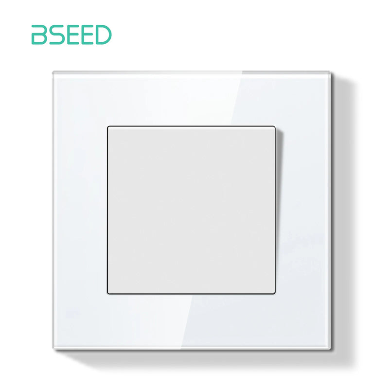 BSEED E Series Mechanical Button Switch 1/2Gang 1Way Double Light Switch Triple Toggle Switch Glass Panel Switch On Off 250V