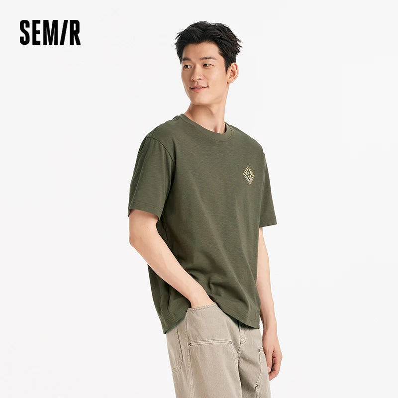 Semir Mens Tshirt 2026 Pure Cotton Knitted Artistic Printed Comfortable Casual Style Soft Daily Wear