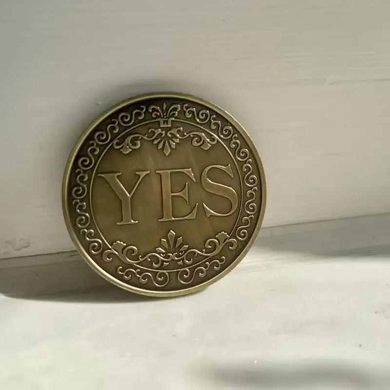 កាក់ចម្លង YES/NO 1គ្រាប់ – ស្ពាន់ពណ៌ប្រាក់-ប្រផេះ/មាស លំនាំផ្កាអនុស្សាវរីយ៍ សម្រាប់សន្សំ និងកាដូអនុស្សាវរីយ៍