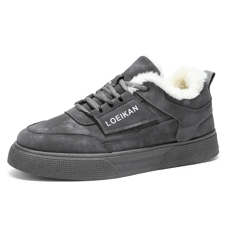 Men's casual versatile cotton shoes winter warm plush outdoor walking shoes fashion youth non-slip soft-sole plus size work shoe