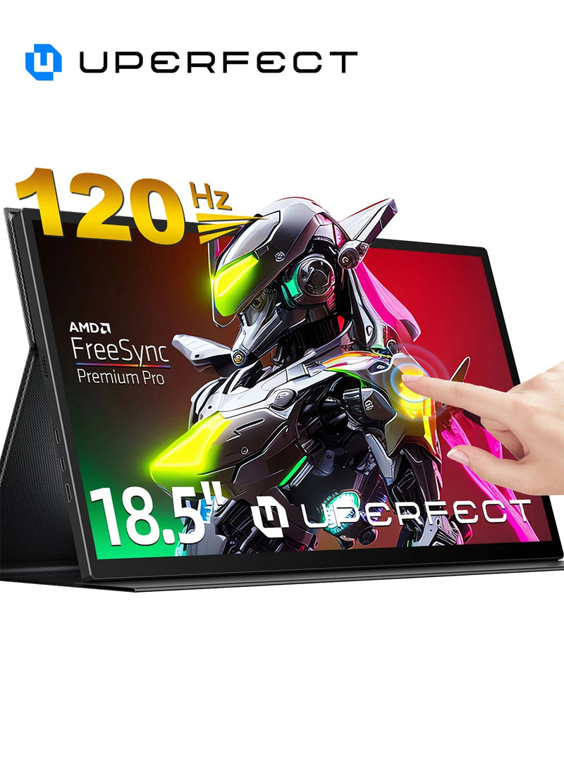 UPERFECT 120Hz Portable Touchscreen Monitor 18.5" HDR 300cd/m² FHD 1080P PS5 Gaming Display With HDMI USB C For Laptop MAC Phone
