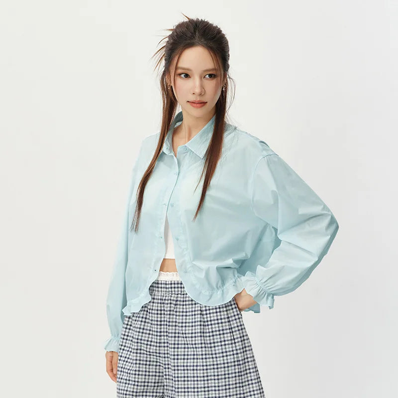 អាវ Semir សម្រាប់នារី ការពារកាំរស្មីយូវី ដៃអាវរាងចង្កៀង អាវធំ រដូវក្តៅ ឆ្នាំ២០២៦