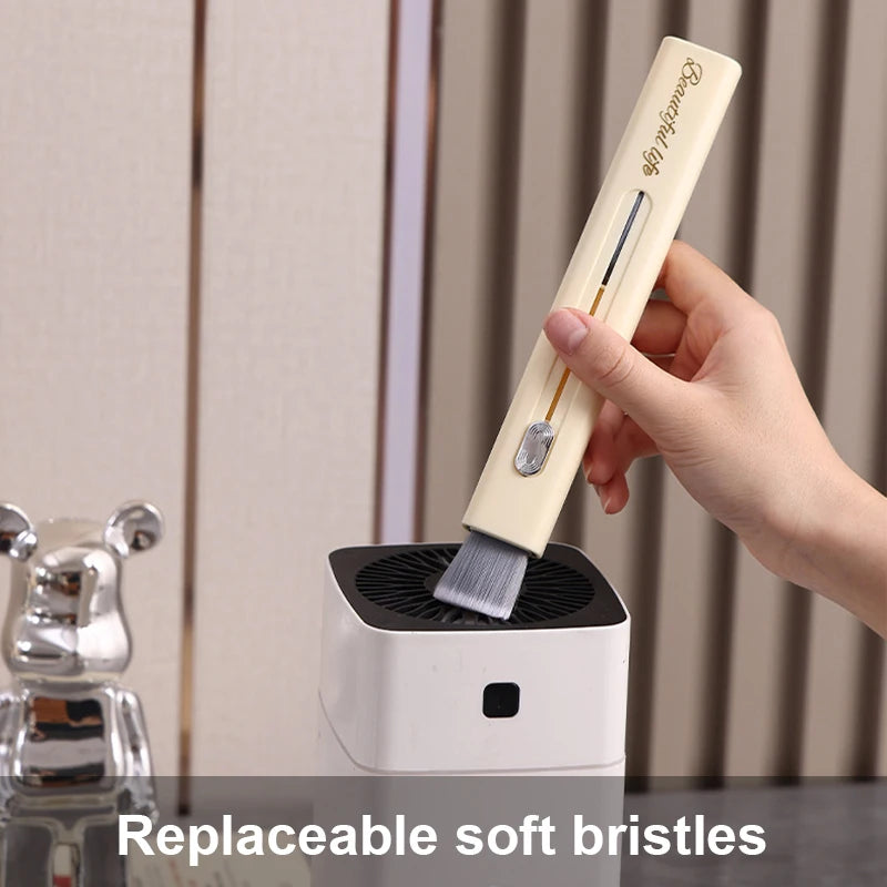 SEAMETAL Car Interior Cleaning Brush Air Outlet Cleaning Soft Brush Car Crevice Dust Removal Brush Double Head Telescopic Duster
