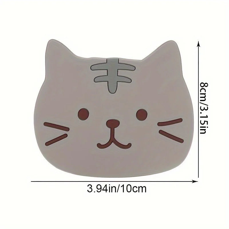 1pc Collection  Silicone Coasters Featuring Cartoon Cats - Heatproof Mats for Beverages, Kitchen Tools, And Home Decoration