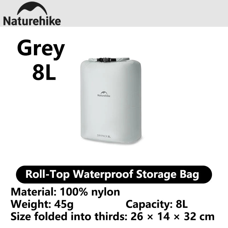 Naturehike 2026 Large New Outdoor Ultralight Roll Top PU2000+ Waterproof Storage Bag Picnic Camping Drinking Water Storage Bag