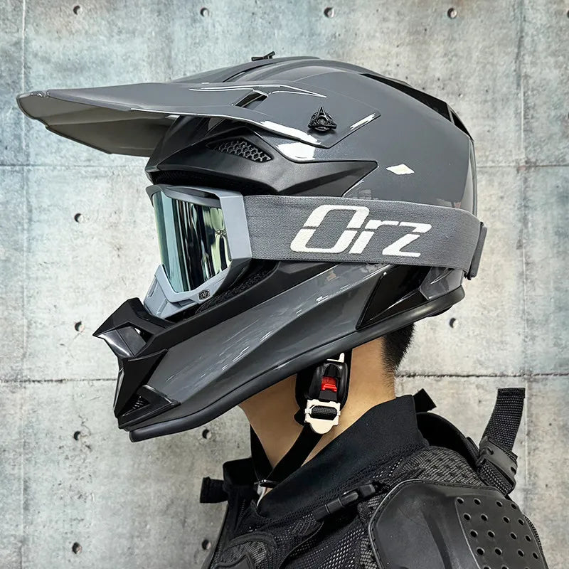 ORZ Helmets Motocross Kask Cross Downhill Soporte Casco Off Road Helmet Racing Classic Motorcycle Original Enduro Goggles