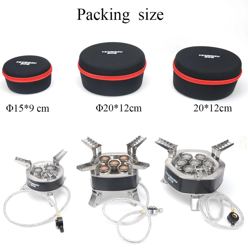 6800W 12800W 18000W Portable Outdoor Stove Camping Gas Stove Folding Head Burner Strong Fire Stove with Storage Bag For Hiking