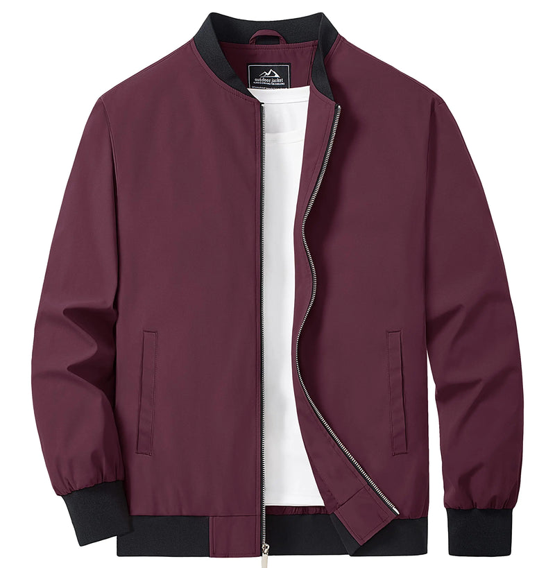 TACVASEN Men's Lightweight Waterproof Daily Casual Jacket Mild Winter And Autumn Windproof Soft Outdoor Jacket With Pockets