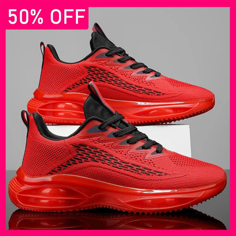 Men Sports Shoes New High-quality Mesh Breathable Lightweight Lace Up Running Shoes Summer Comfortable Versatile Tennis Shoes