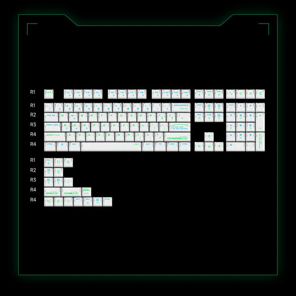 Akko 126 Keys Keycap Set Quantum Horizon Cherry Profile Double Shot High-Transparency PC Mirror-Electroplated Keycaps for ANSI