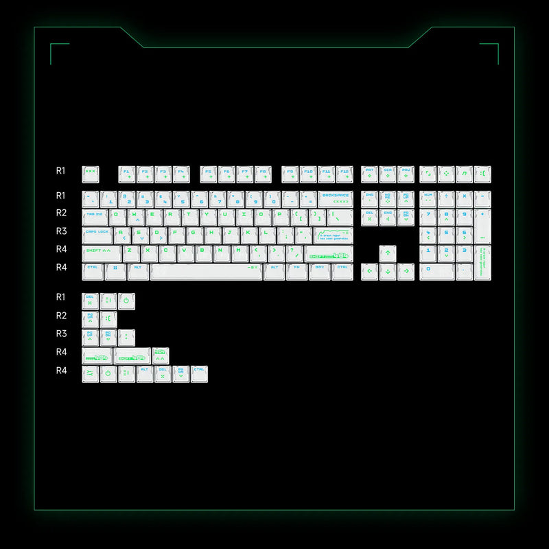 Akko 126 Keys Keycap Set Quantum Horizon Cherry Profile Double Shot High-Transparency PC Mirror-Electroplated Keycaps for ANSI