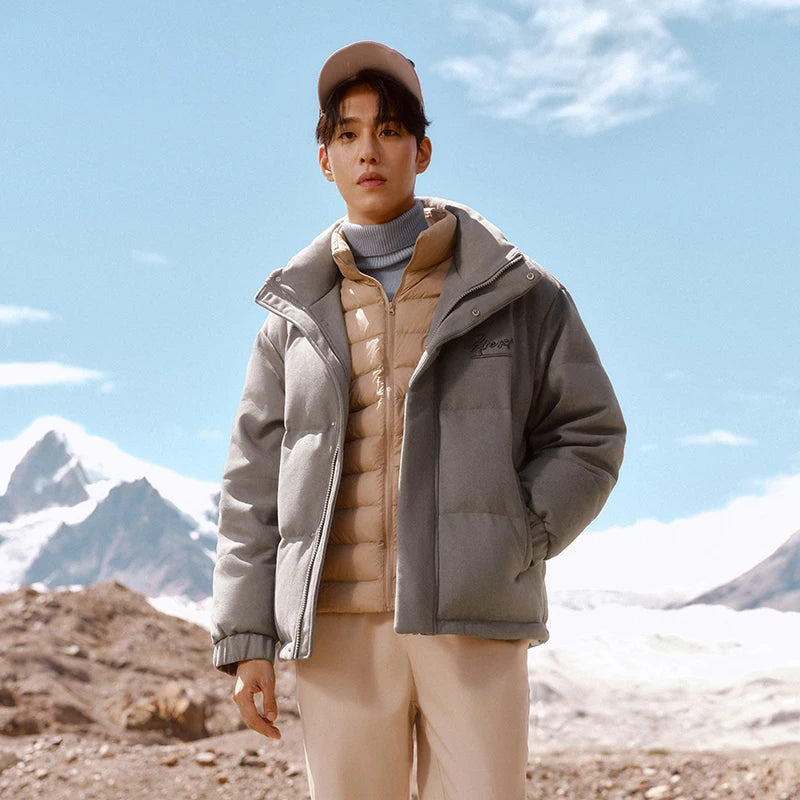Semir Thick Warm Down Coat Stand Collar Men 2025 Winter Embroidered Sporty Casual Couple Fashion Stylish Outdoor Jacket