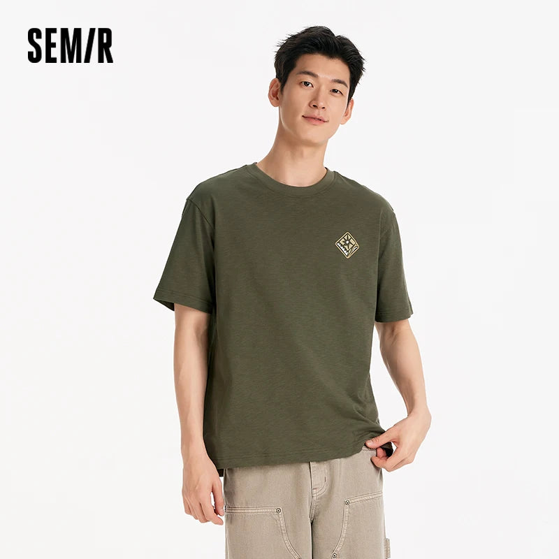 Semir Mens Tshirt 2026 Pure Cotton Knitted Artistic Printed Comfortable Casual Style Soft Daily Wear
