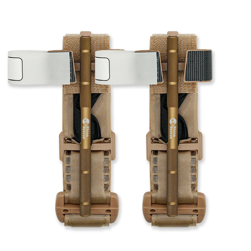 RHINO RESCUE 3x95cm Tan Tourniquet, Khaki Color Windlass Style TQT, Emergency Hemostatic Device for Tactical IFAK