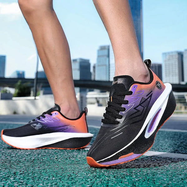 Men Women light running shoes four seasons thick sole outdoor casual racing sneakers couple fashion breathable speed sports shoe