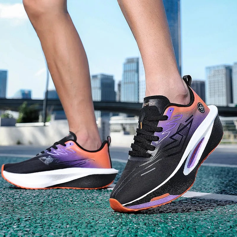 Men Women light running shoes four seasons thick sole outdoor casual racing sneakers couple fashion breathable speed sports shoe