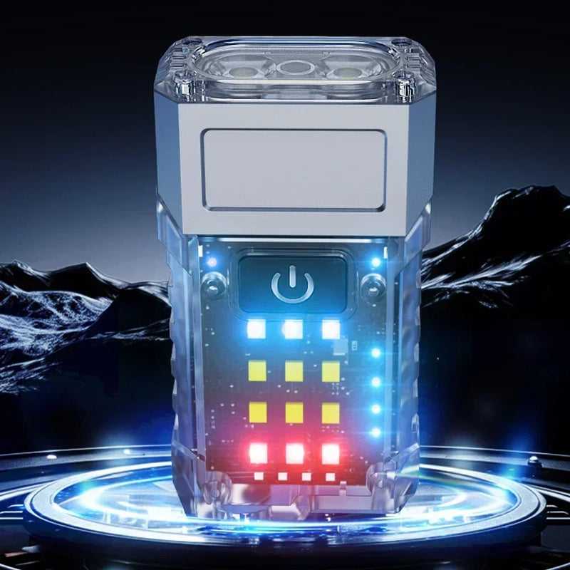 ភ្លើង LED បង្វិលបាន អាចសាកថ្មបានតាមរន្ធ USB ភ្លើងការងារចល័ត បង្ហាញថាមពល ពិលតូចដ៏មានអានុភាពសម្រាប់ការបោះតង់ នេសាទ ដើរលេង