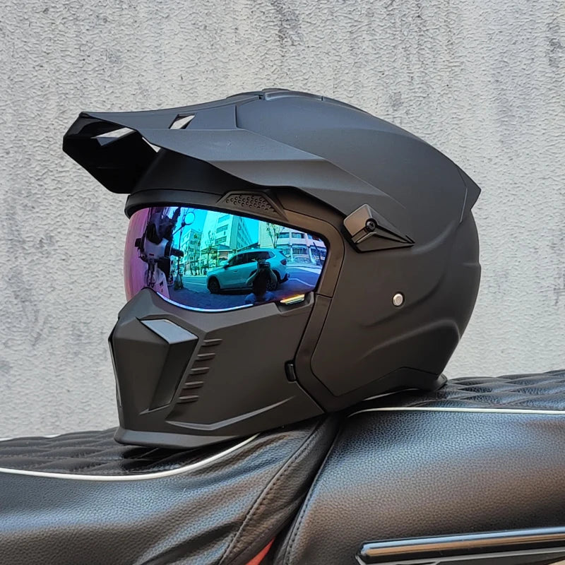 ORZ Street Fighter Motorcycle Helmet Detachable Combination Retro Helmet ECE DOT Certification Full face Cascos para moto