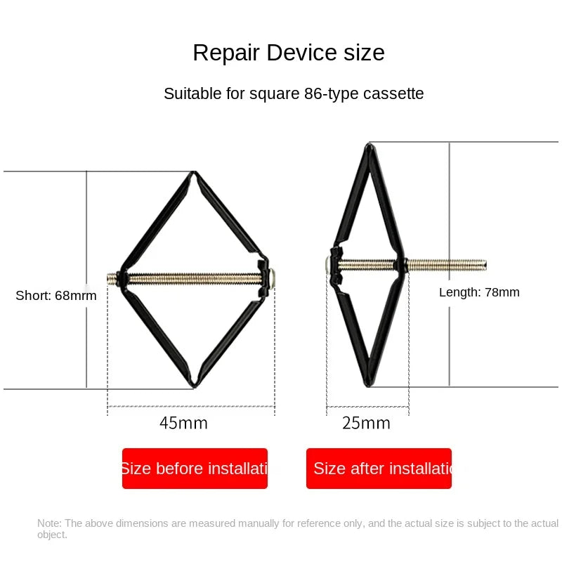 DepoGuye Embedded Switch Box Repair Tool Secret 86mm Switch Bottom Box Repairman Support Rod, electrical socket and accessories