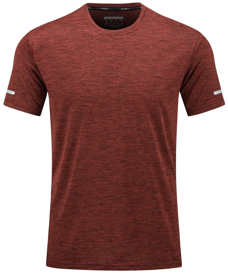 TACVASEN Quick Dry Summer T-shirts Mens Running Jogging T-shirts Crew Neck Athlete Sports Gym Fitness Pullover Reflective Shirts