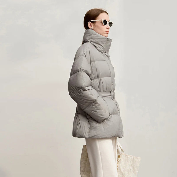 Amii Women's Padded Jacket 2026 Winter Loose Zipper Turtleneck Long Sleeves New Outerwear Solid Color Versatile Coat 12524052