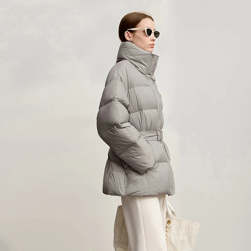 Amii Women's Padded Jacket 2026 Winter Loose Zipper Turtleneck Long Sleeves New Outerwear Solid Color Versatile Coat 12524052
