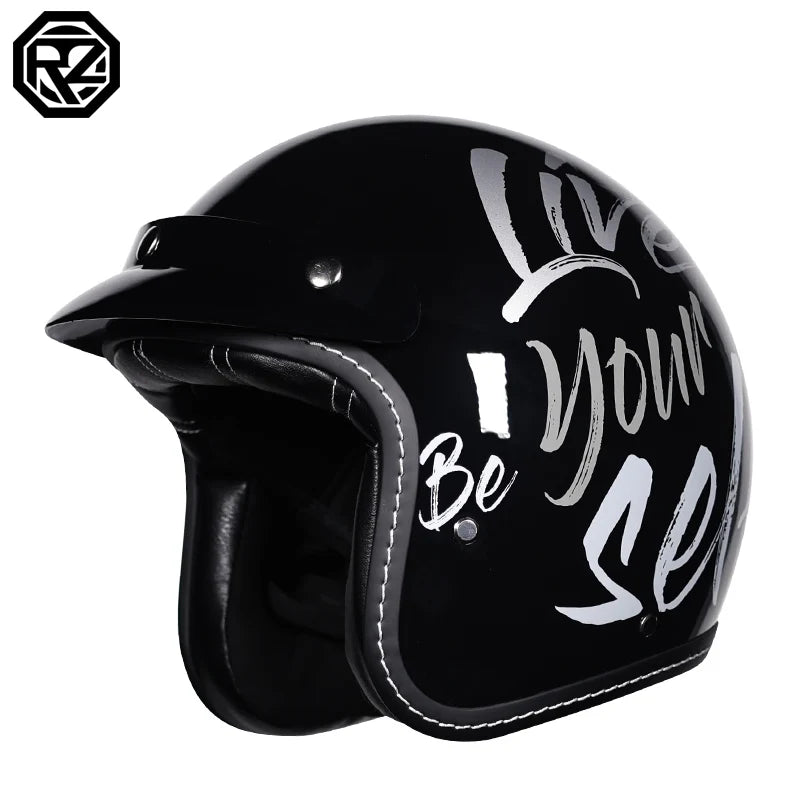 Vintage Motorcycle Helmet Open Face Retro 3/4 Half Helmet Moto Casque Casco Motocicleta Capacete Motocross Para