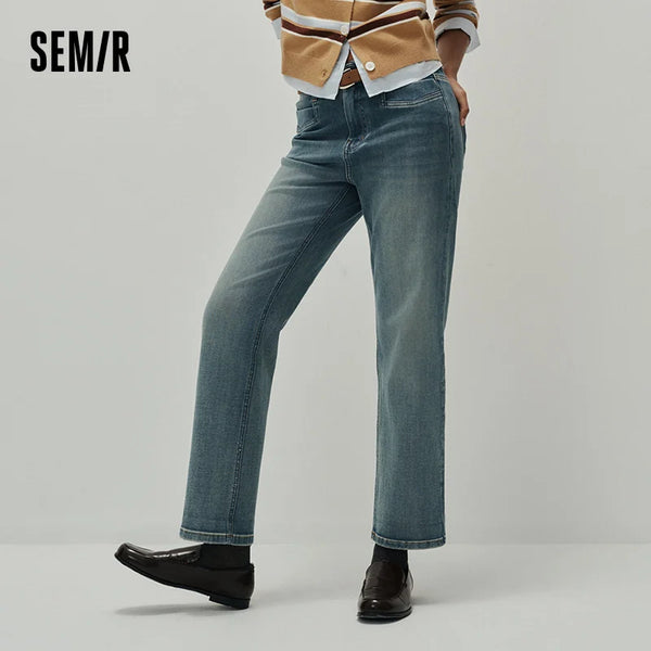 ខោខូវប៊យ Semir សម្រាប់នារី ខោខ្លី ខោត្រង់ ខោ Denim ទន់ ខោធម្មតា ខោរដូវស្លឹកឈើជ្រុះ ស្លៀកប្រចាំថ្ងៃបែបទីក្រុង ឆ្នាំ២០២៦