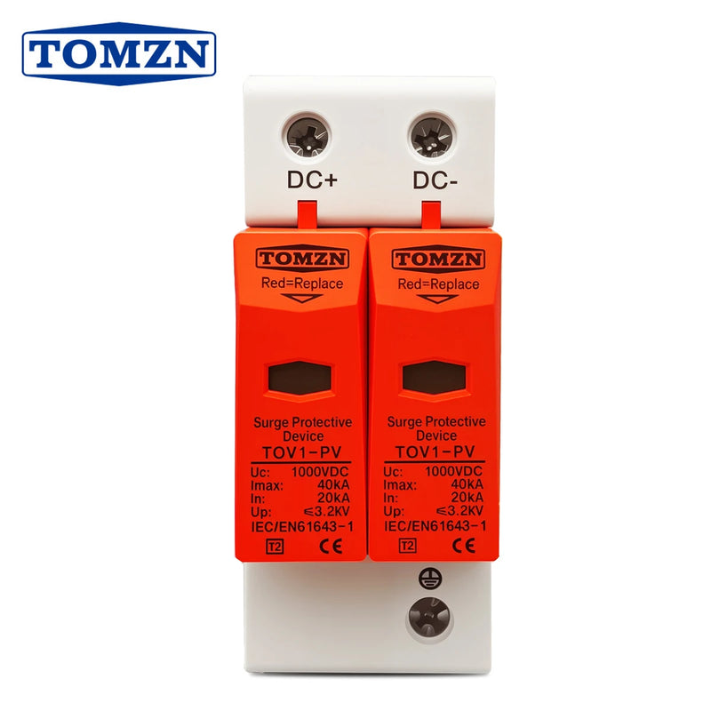 TOMZN SPD DC 1000V 20kA~40kA House Surge Protector Protective Low-voltage Arrester Device