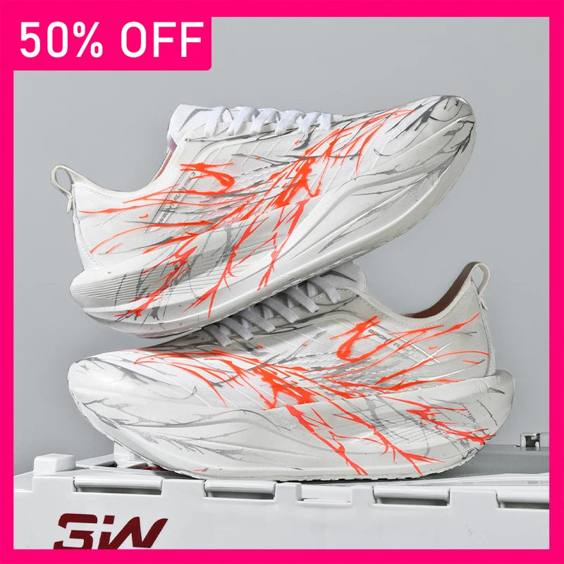 New Unisex Sports Shoes Breathable Mesh Fashionable Lace Up Fitness Shoes Lightweight Thick Soled Marathon Training Shoes Man
