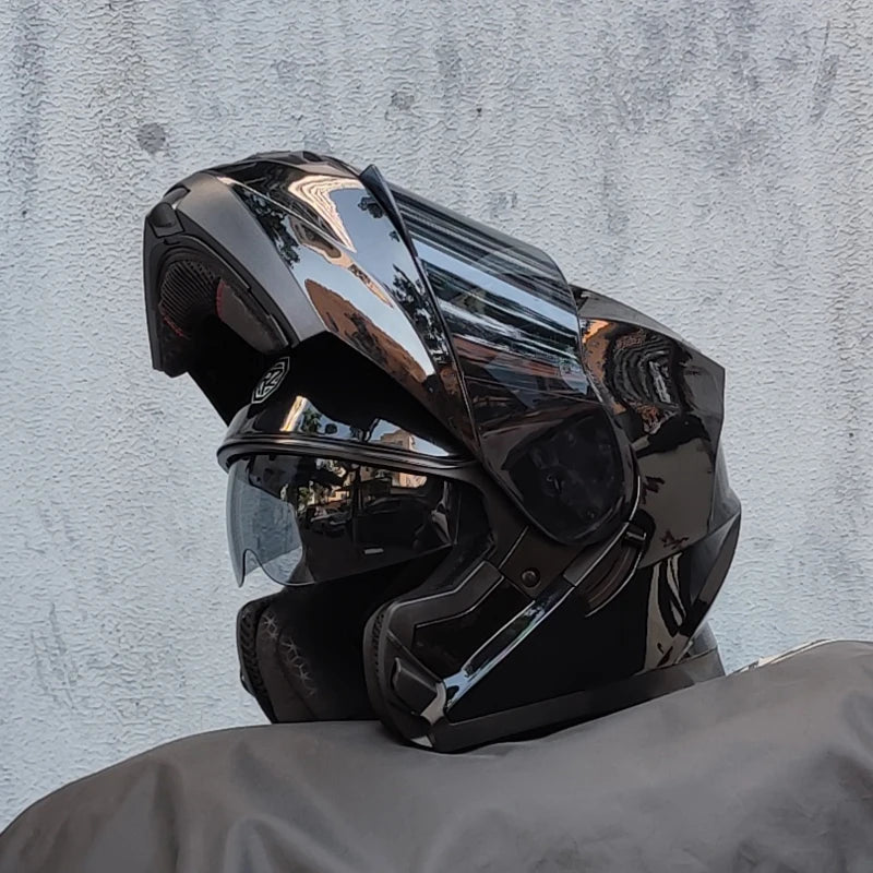 ORZ-162 motorcycle helmet, modular flipped full face helmet, long-distance off-road helmet with built-in sunshade