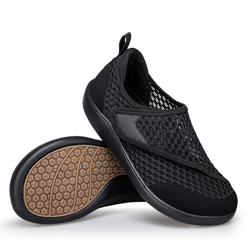Unisex Wide Toe Walking Shoes Extra Wide Elderly Sneakers Plantar Fasciitis Shoes for Swollen Feet Orthopedic Foot Pain Relief