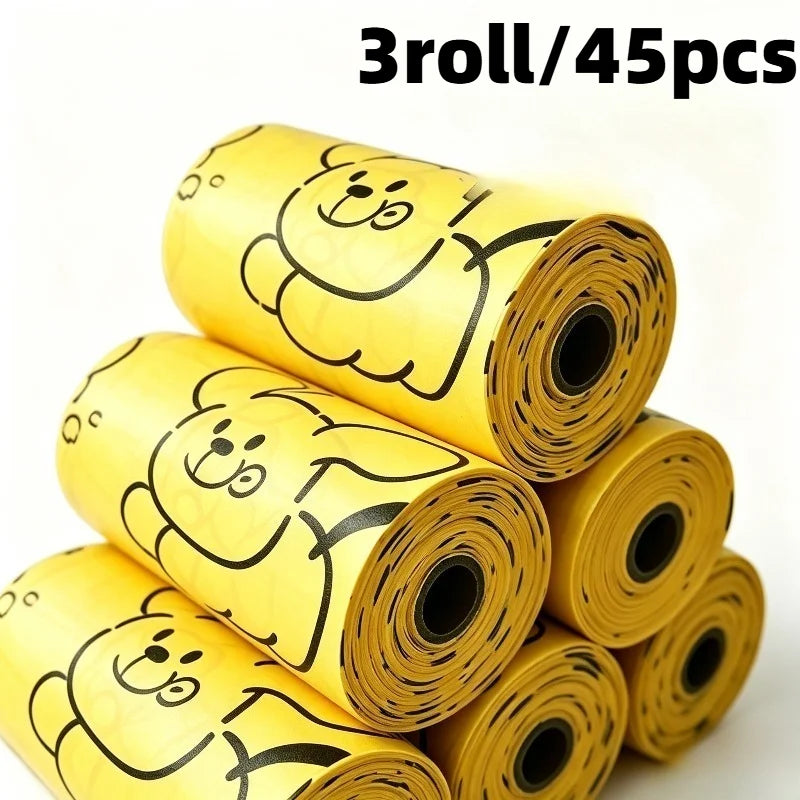 3/5roll（45pcs/75pcs） Degradable Pet Poop Bag, Thickened Design, Cat Litter Bag, Picking Up Poop Bag, Cute Pattern. Dog, Cat Prod