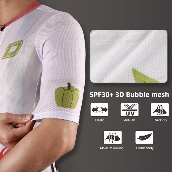 អាវយឺតជិះកង់ DAREVIE សម្រាប់បុរស 3D Bubble Mesh Pro Level សម្លៀកបំពាក់ជិះកង់សម្រាប់បុរស ស្រូបយកសំណើម ប្រឆាំងនឹងការរអិល អាវ Maillot សម្រាប់ជិះកង់