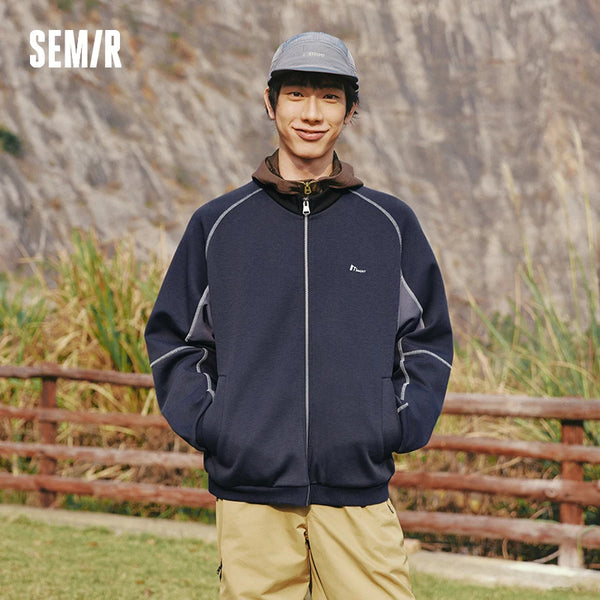 អាវធំ Semir ពណ៌ប្លុកសម្រាប់បុរសនិងស្ត្រី 2026 អាវកអាវប៉ាក់និទាឃរដូវ រលុង បែបស្ព័រ ធម្មតា ម៉ូដសម្រាប់ពាក់ប្រចាំថ្ងៃ