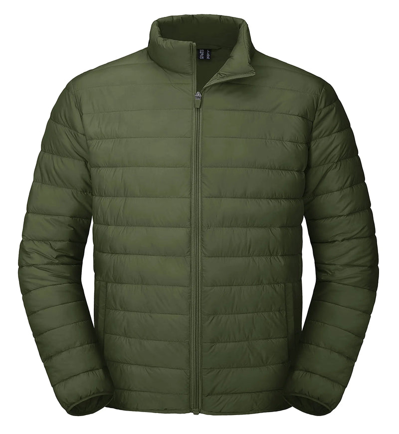 TACVASEN Men's Winter Puffer Quilted Lightweight Waterproof Warm Down Jacket Windproof Jacket For Outdoor Wear With 2 Pockets