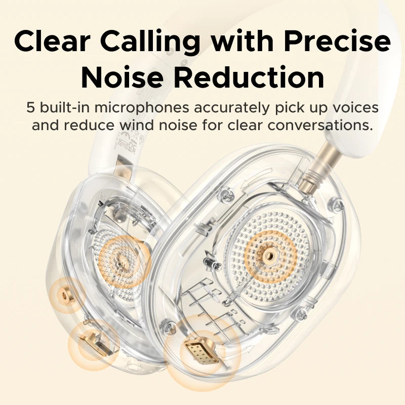2026 Newly Upgraded UGREEN Max5s Over-ear Bluetooth Wireless Headphones 45dB Hybrid ANC Noise Canceling 112H Long Playtime