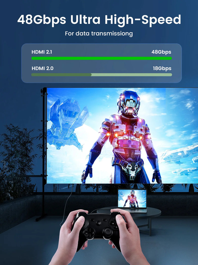 ORICO ORICO 8K@60Hz HDMI-compatible 2.1 Cable 48Gbps Gold-Plated Connectors for Gaming PS5/Xbox/PC 4K 120Hz eARC Dolby Atmos