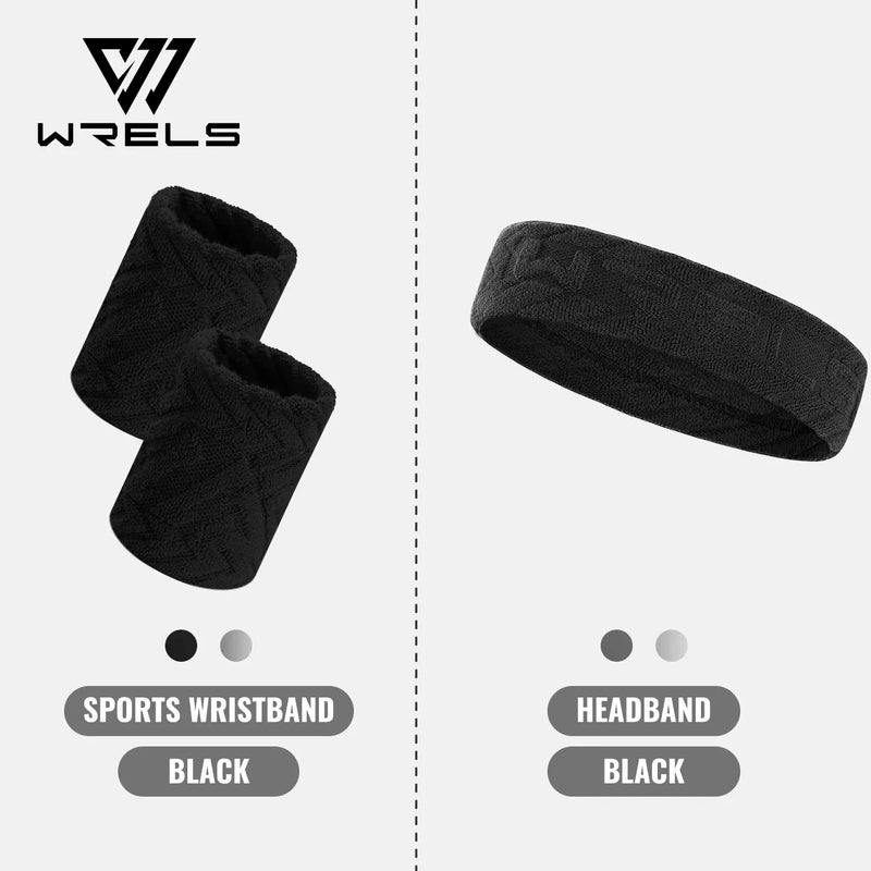 WRELS Sweatbands Wristbands Absorbent Breathable Quick Dry Elastic Soft Tennis Basketball Gym Fitness Training Sports Wrist Band