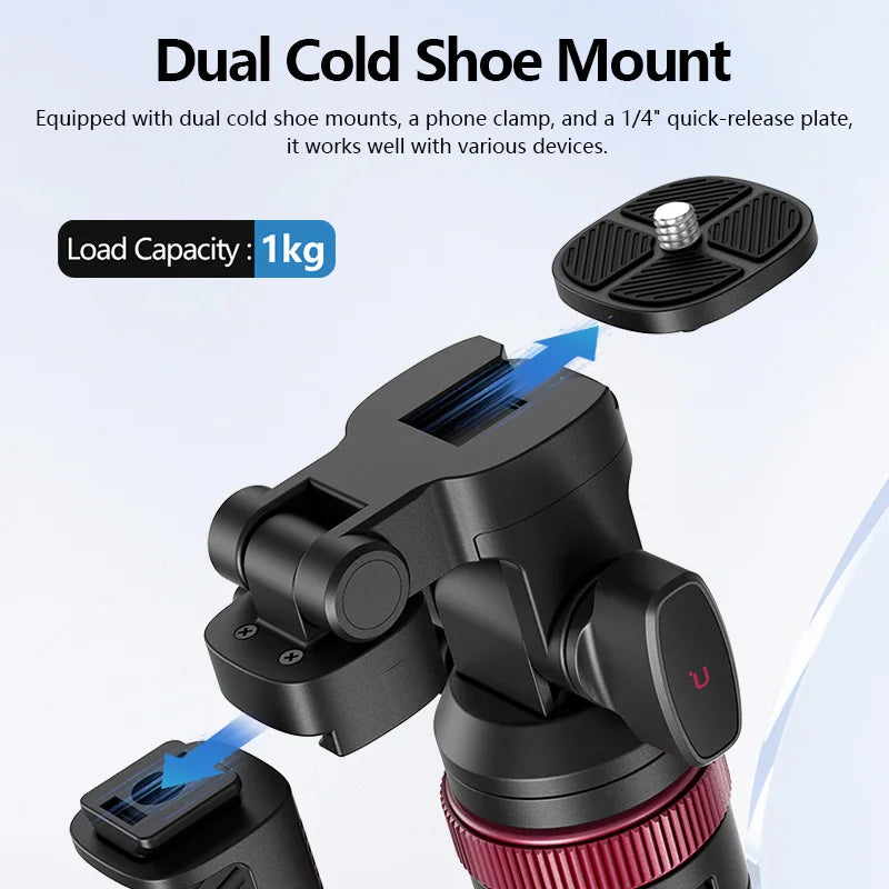 ជើងកាមេរ៉ា Ulanzi MT-78 ទំហំ 1.85 ម៉ែត្រ ដែលអាចដោះចេញបានយ៉ាងរហ័ស ជាមួយនឹងឧបករណ៍កាន់ទូរស័ព្ទពីចម្ងាយ ជើងទ្រសម្រាប់ដាក់ស្បែកជើងត្រជាក់ ទំហំ 1/4 អ៊ីញ សម្រាប់កាមេរ៉ាវីដេអូ ភ្លើងភ្លឹបភ្លែតៗ មីក្រូហ្វូន