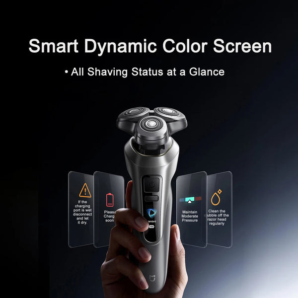 ម៉ាស៊ីនកោរសក់អគ្គិសនី MIJIA Pro – សោររាងជារង្វង់ពីរ, ក្បាលអណ្តែត 360°, អេក្រង់ពណ៌ឆ្លាតវៃ, ការពារទឹក និងស្ងួត IPX8, រន្ធ USB-C, ឡាមកោរសក់ប្រើថ្មបានយូរ