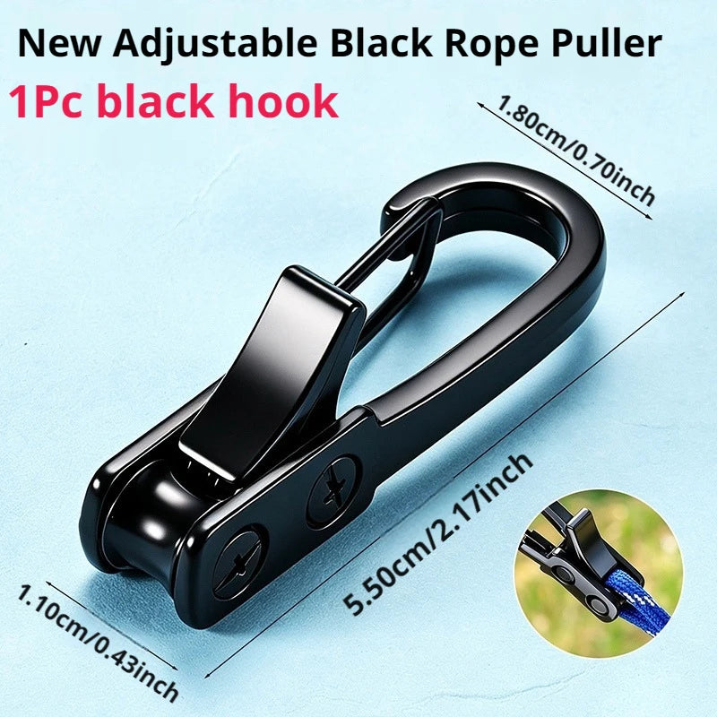 SEAMETAL Aluminum Alloy Tent Rope Tensioner Stainless Steel Self Lock Rope Adjuster Anti-Slip Tarp Tightener Outdoor Accessories