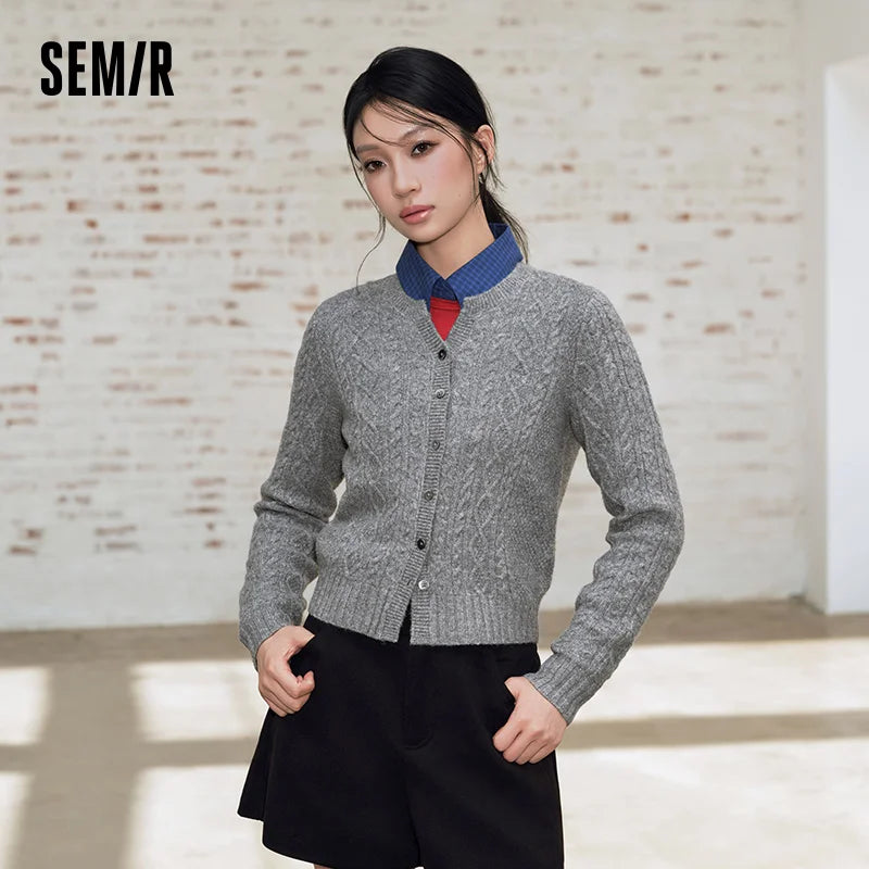 អាវកាឌីហ្គែនប៉ាក់ Semir សម្រាប់នារី កាត់ស្មាធម្មតា រចនាបែបសាមញ្ញ ងាយស្រួលប្រើ ពាក់ប្រចាំថ្ងៃរដូវរងាថ្មីឆ្នាំ ២០២៦