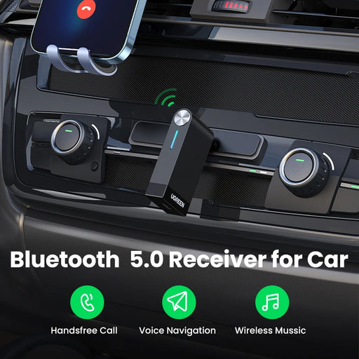 UGREEN AUX Bluetooth Receiver 3.5mm for car, Portable Bluetooth Adapter for Car, Bluetooth 5.0 for Home Stereo/Wired Headphones