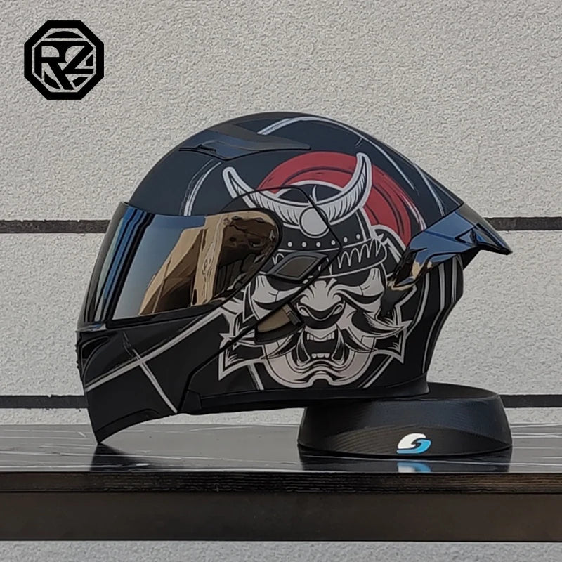 ORZ New DOT Appoved High Quality Double Lens Flip Up Helmet Abs Full Face motocross Motorcycle Racing Helmet Unisex