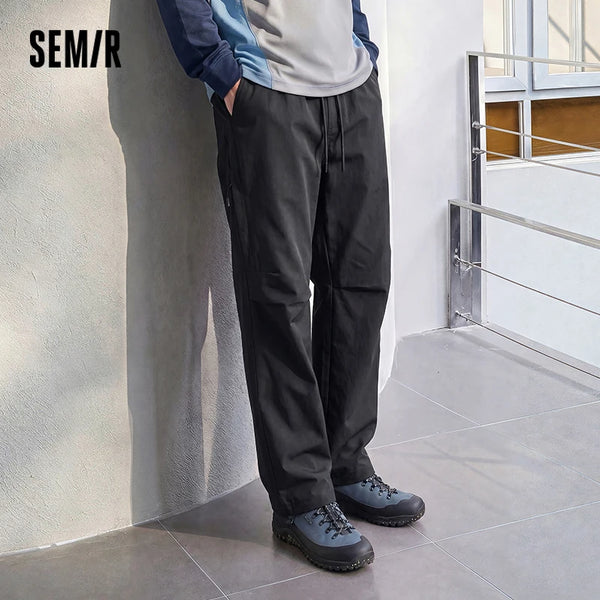 ខោបុរស Semir ចង្កេះយឺត រលុង ត្រង់ ផ្នត់ជង្គង់ ខោសម្រាប់ការងារក្រៅផ្ទះ ខោដឹកទំនិញ ខោរដូវស្លឹកឈើជ្រុះធម្មតា ស្លៀកប្រចាំថ្ងៃ 2026